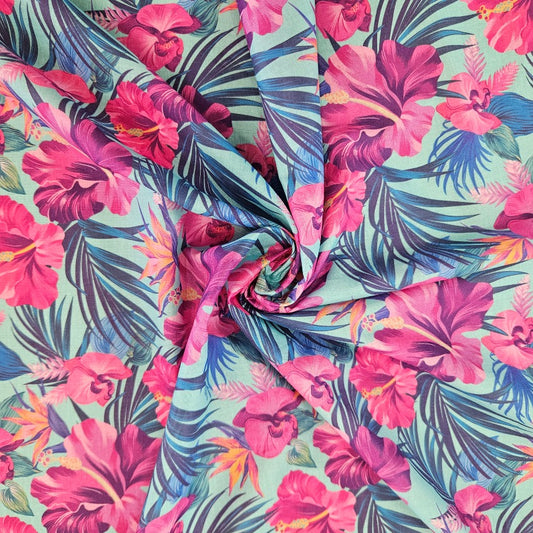 Swiss Cotton - Blue and Purple Floral