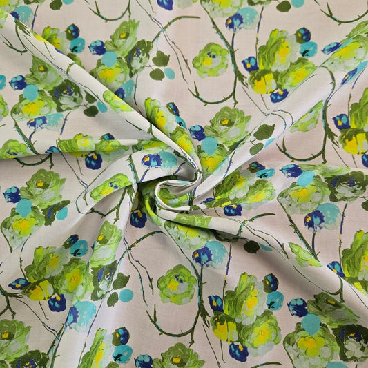 Swiss Cotton - Dainty Green Floral