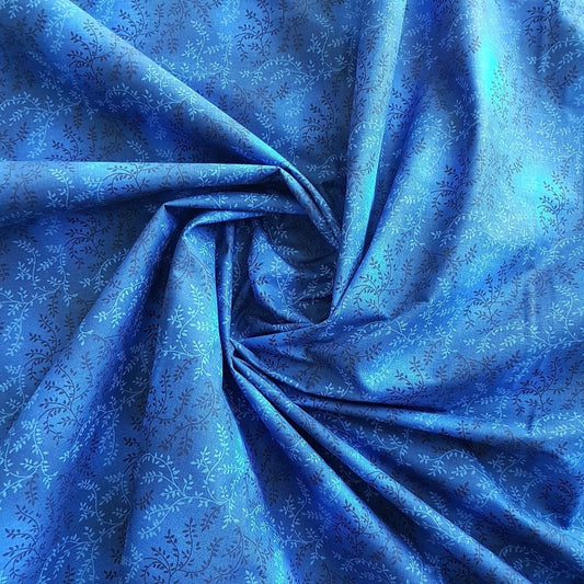 Quilt Backing - Vine - Mid Blue