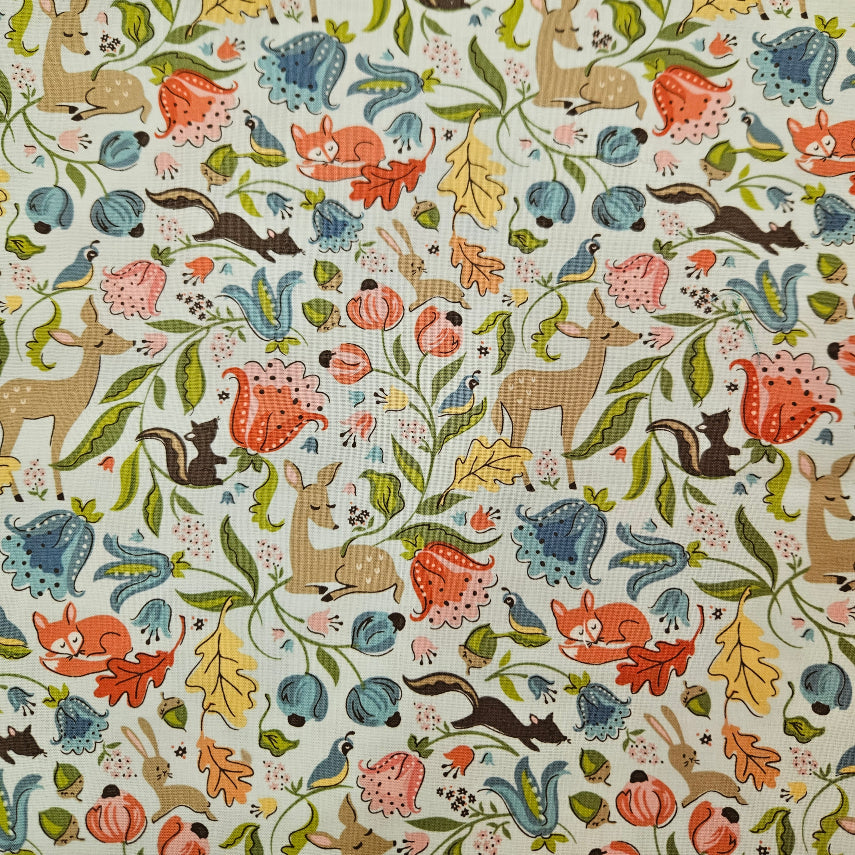 Wildwood Dwelling- Animals & Florals on Blue
