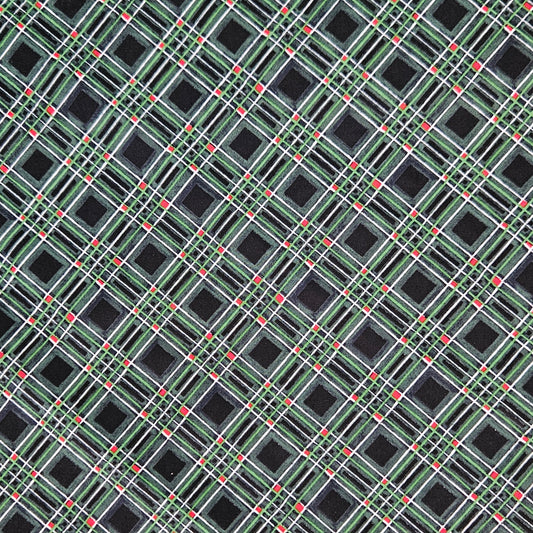 Christmas Check - Green on Black