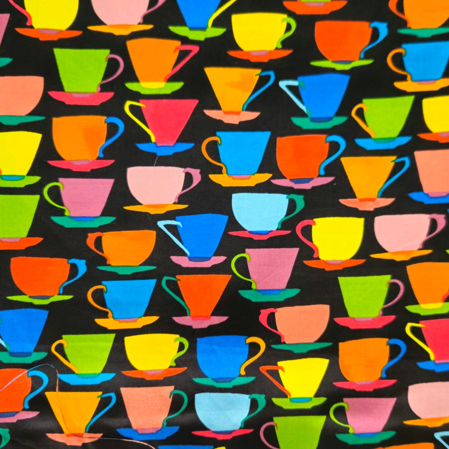 Bright Teacups on Black