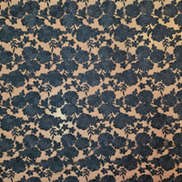 Double Scalloped Edged Lace - Navy Floral