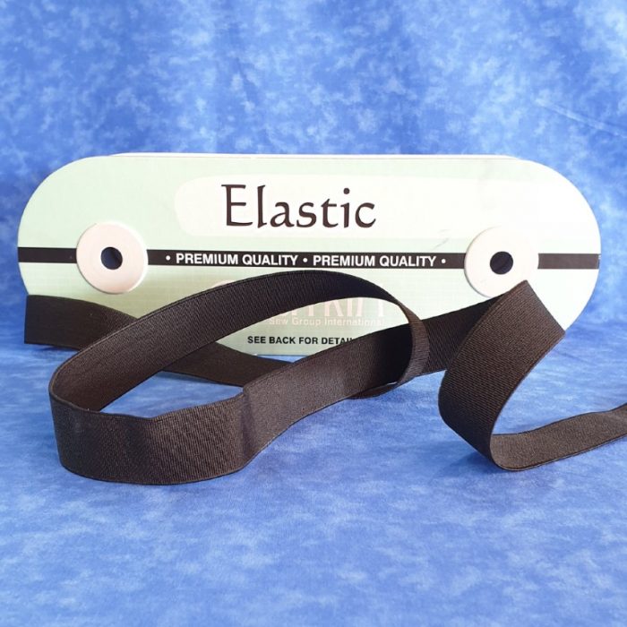 Elastic - High Density Non-Roll 25mm Black