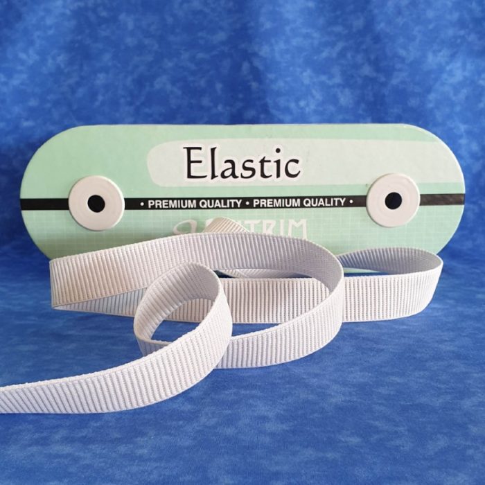 Elastic - Ribbed Non-Roll 25mm White