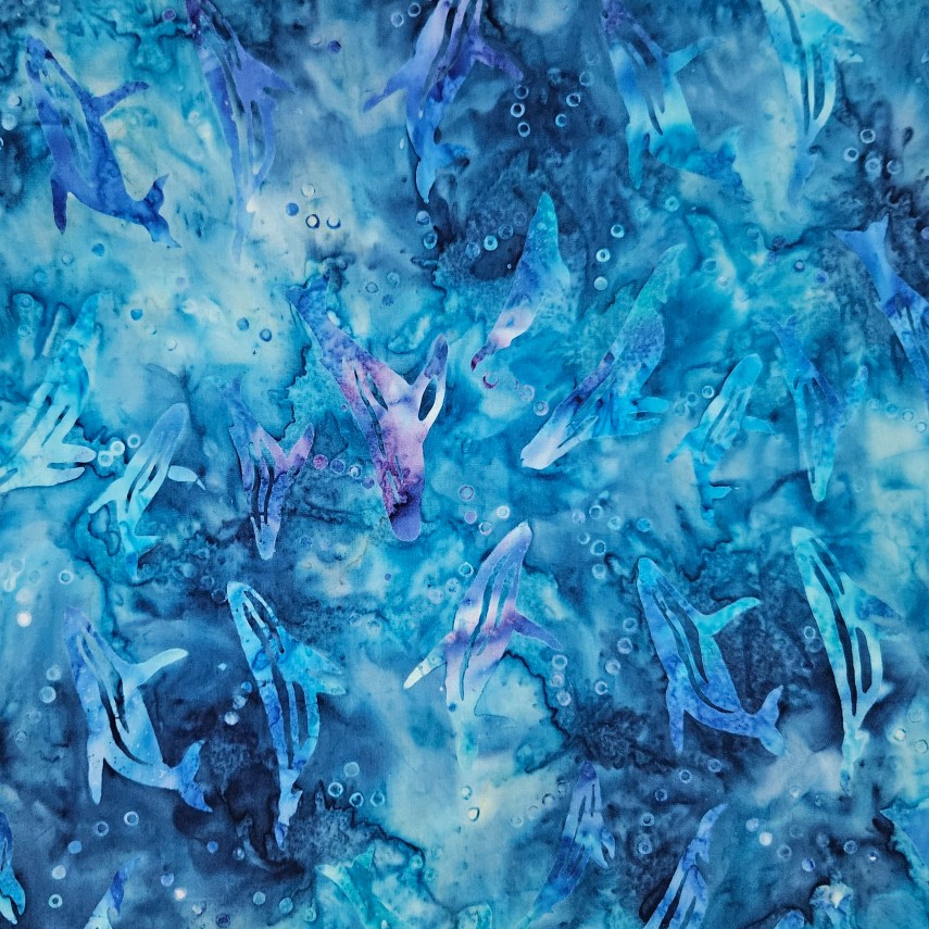 Batik - 1784 Whales on Blue