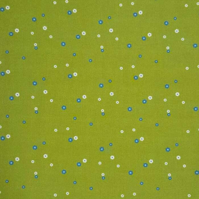 Bright Florals Dots on Green