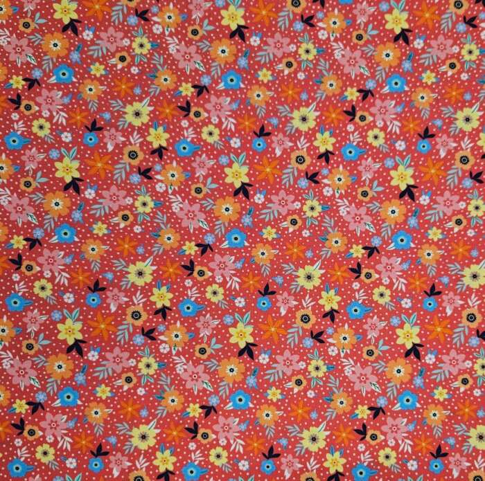 Bright Florals on Red