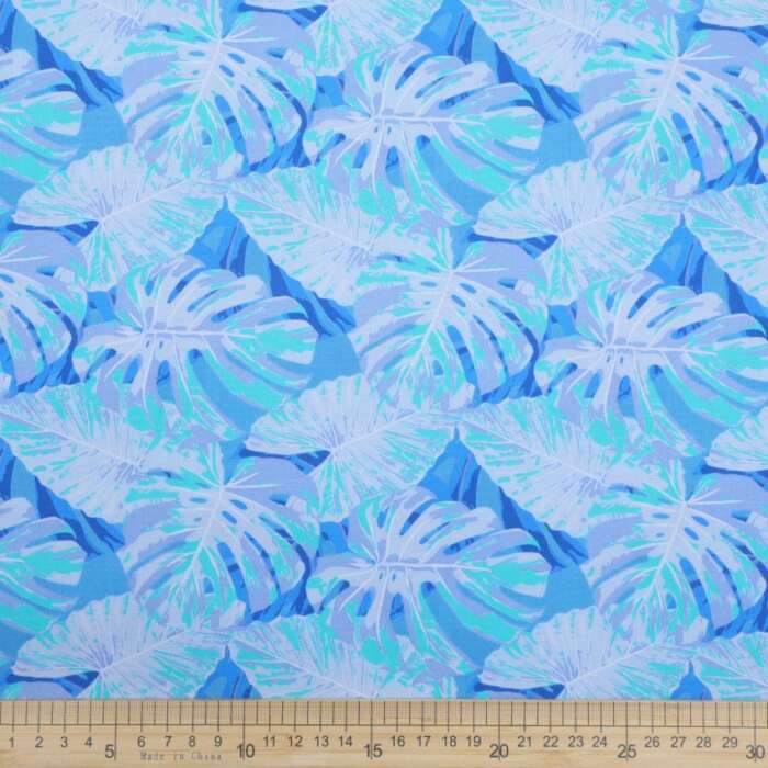 Monstera Leaves - Blue - Image 2