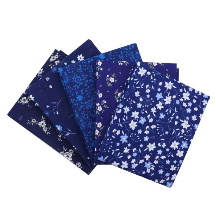 Fat Quarter Pack - Dainty Blue Florals Deep Blues