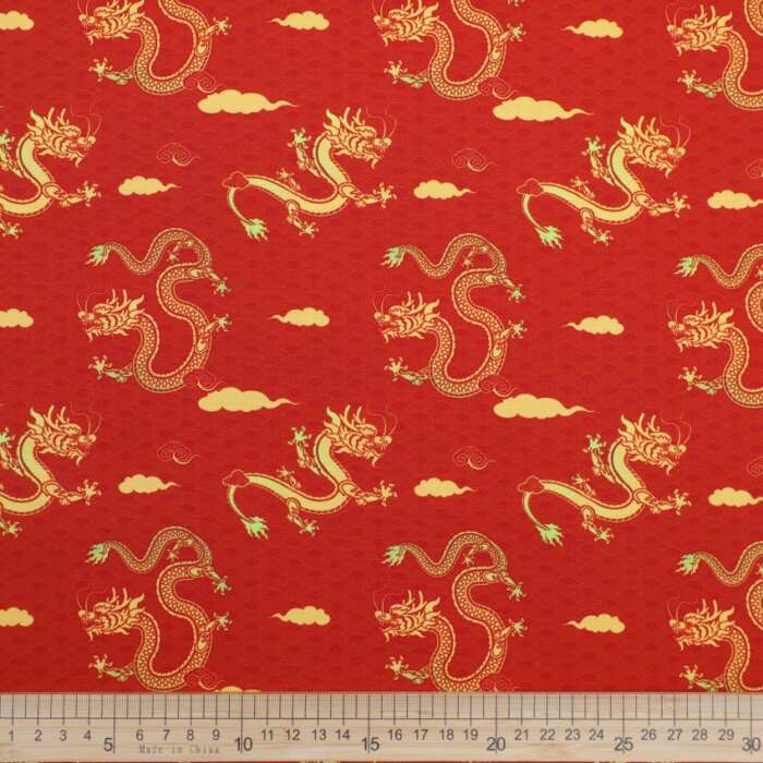 Chinese - Dragons on Red - Image 2