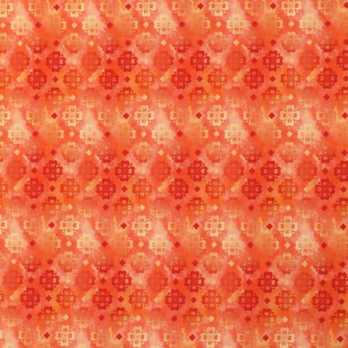 Japanese - Floral Tiles Red