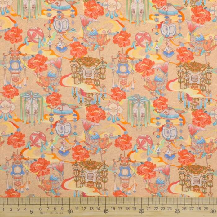 Japanese - Ornamental Lanterns on Cream - Image 2