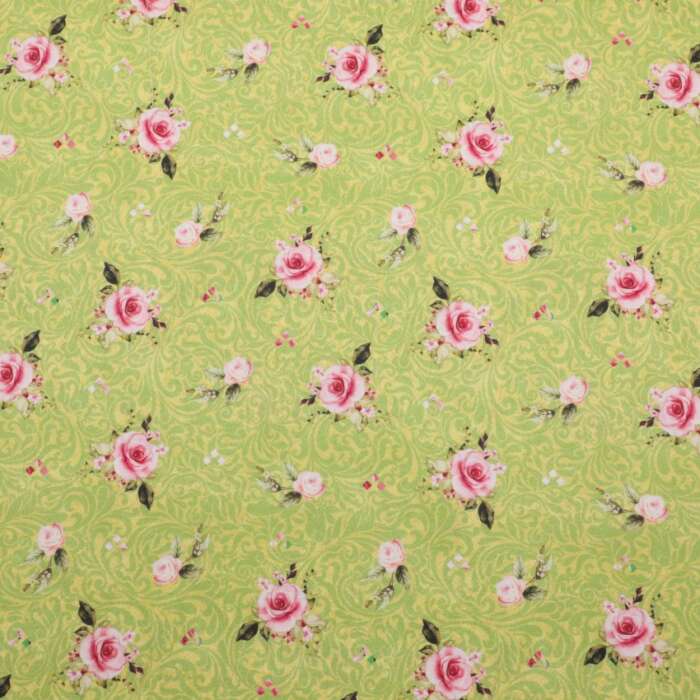 Roses - Green Swirls