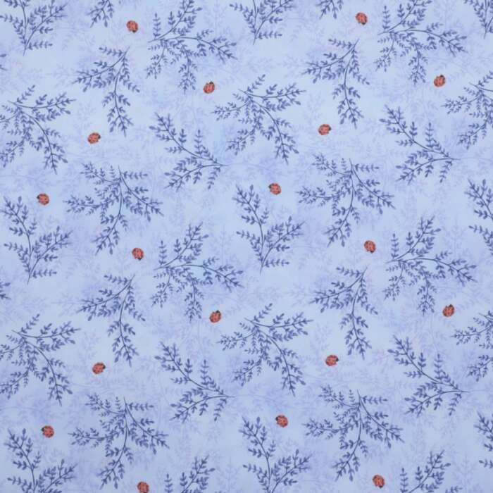 Little Ladybugs on Foliage - Blue