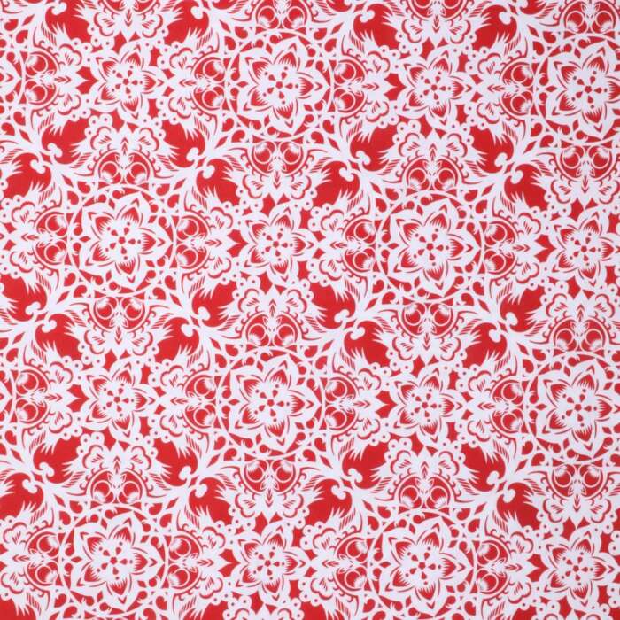 Flowers in Silhouette - Tiles Red