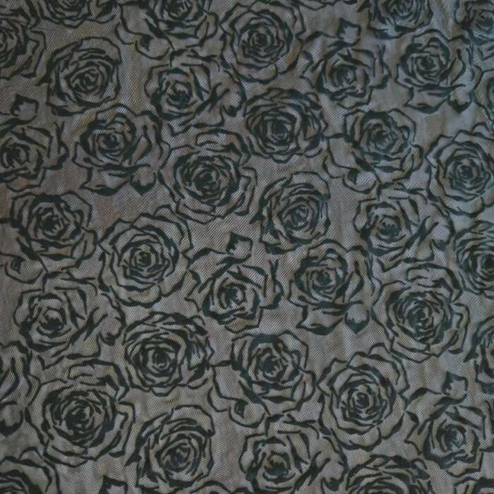 Burnout Velvet - Black Roses