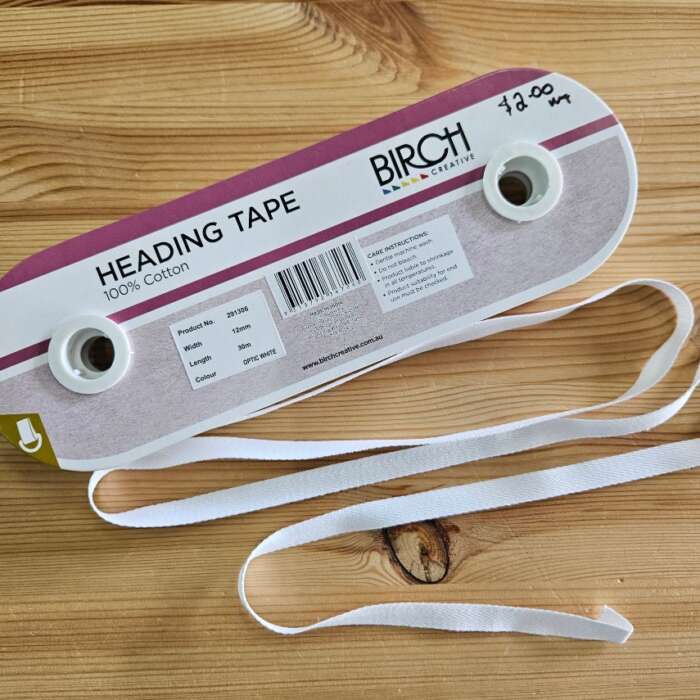 Heading Tape - 12mm White
