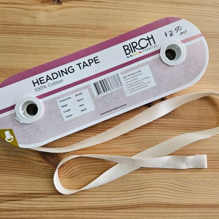 Heading Tape - 20mm Beige