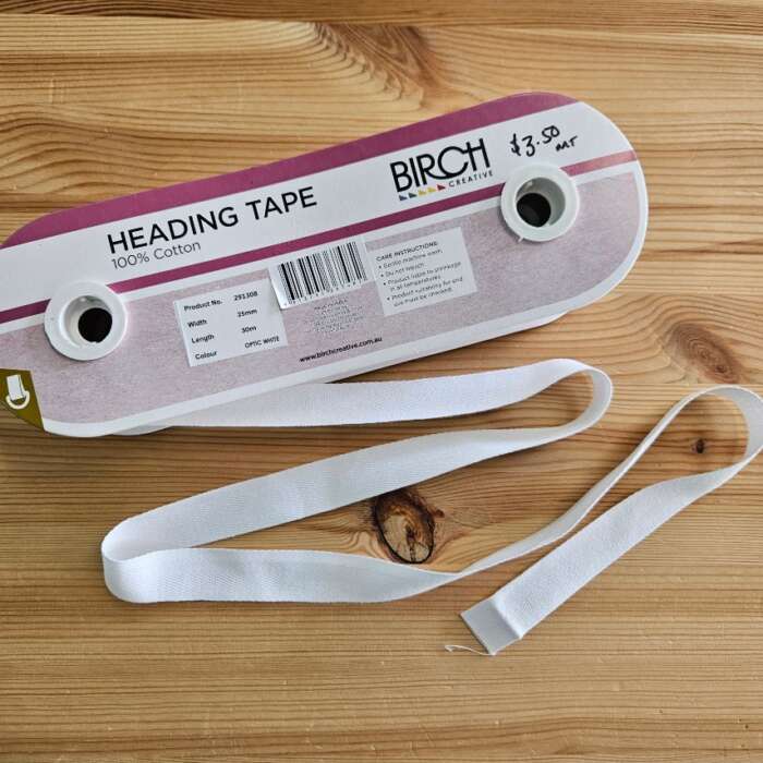 Heading Tape - 25mm White