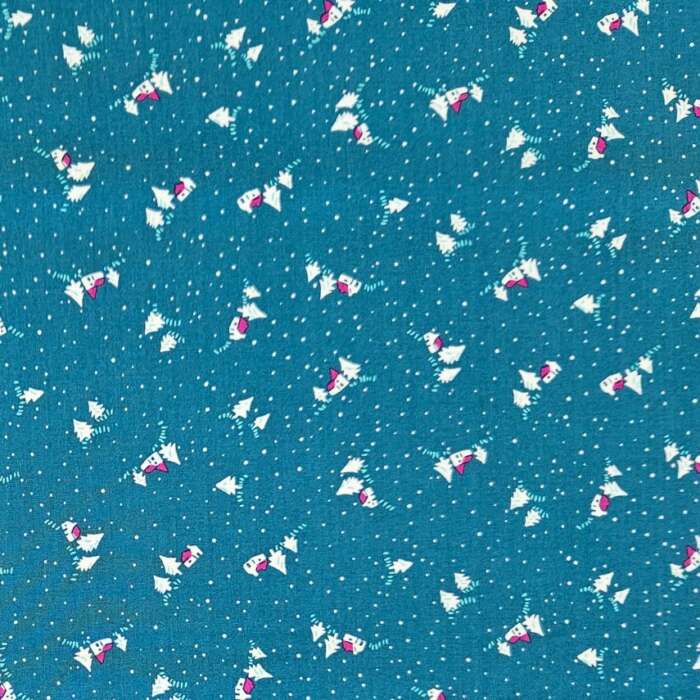 Liberty - A Woodland Christmas - Christmas Cottage B Teal