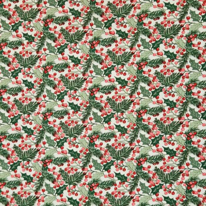 Liberty - A Woodland Christmas - Winterberry Holly A Red and Green