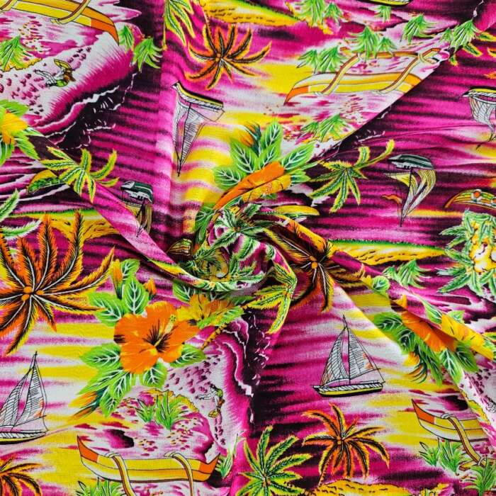 RAYON - Tropical Sailing Fuchsia