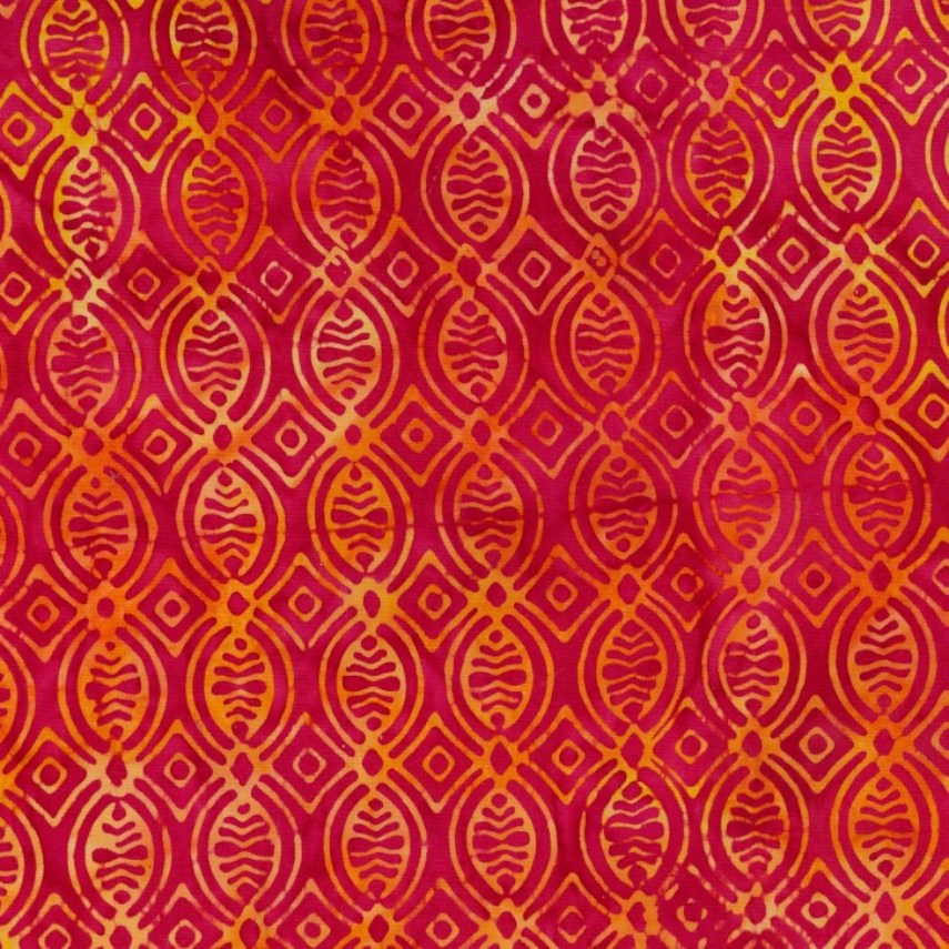 Batik - 1677 Abstract Fish Red and Yellow