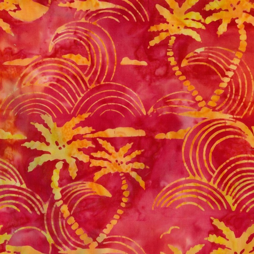 Batik - 1689 Island Breeze Red and Yellow