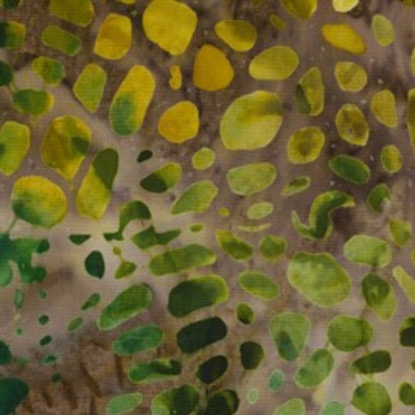 Batik - 1920 Pebbles Green and Yellow