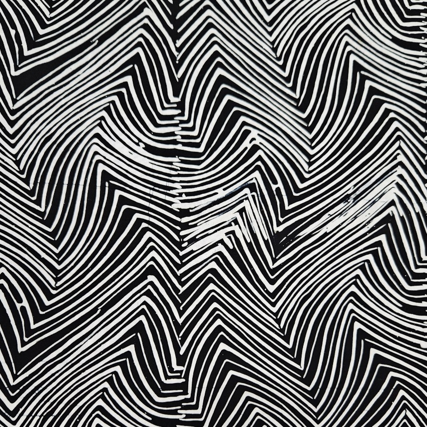 Batik - Ripple Zig Zag Black White