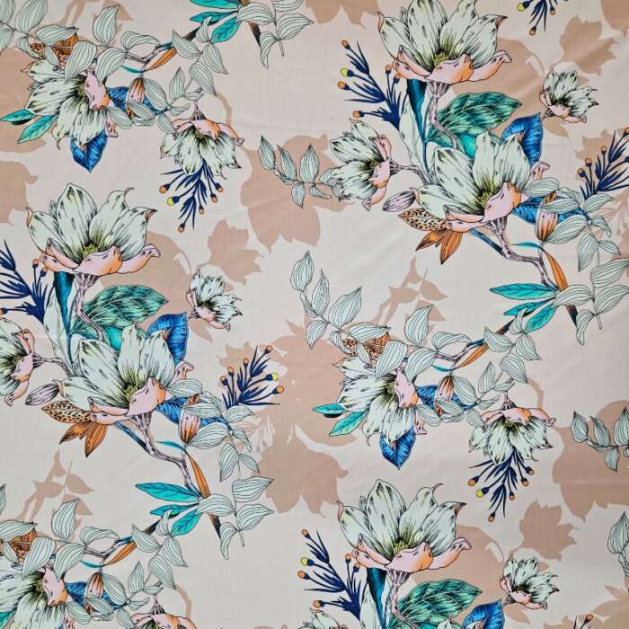 RAYON - Large Florals on Light Pink - Image 2