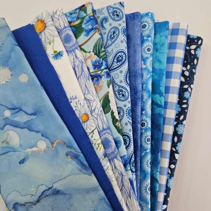 Remnant Craft Fabrics - Mid Blues - Image 2