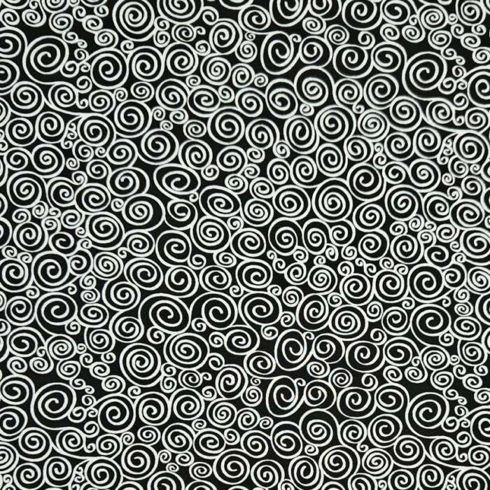 Swirls - White on Black