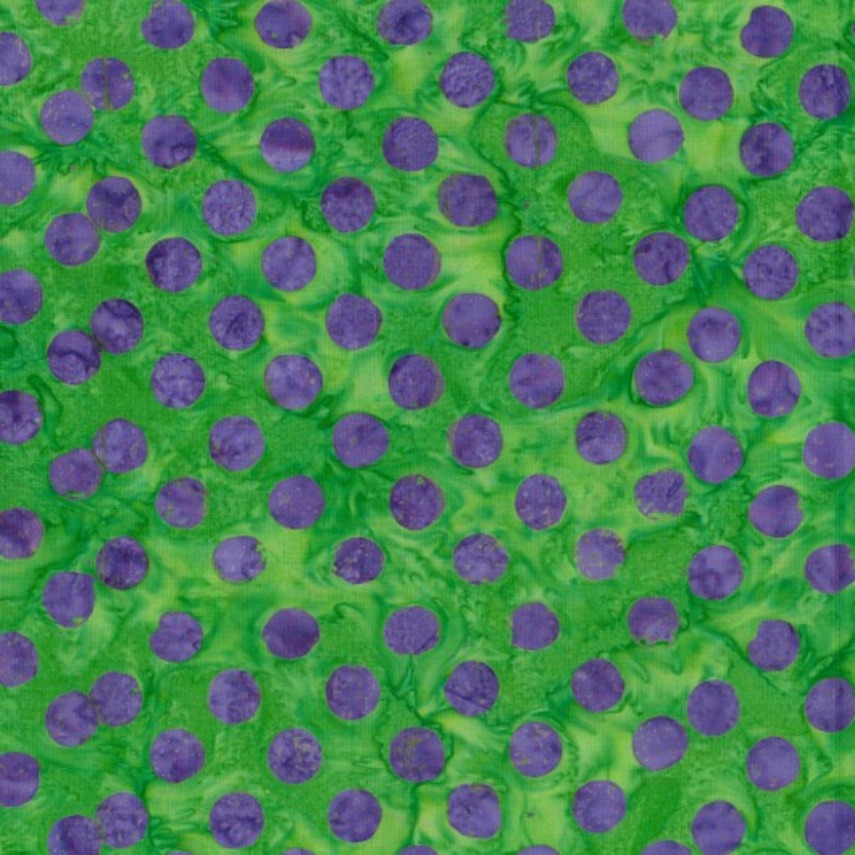 Batik - 1836 Spot Purple on Green