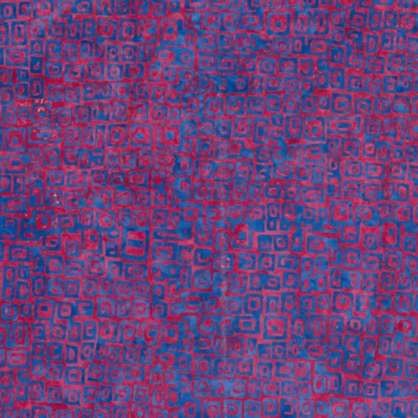 Batik - 1844 Miniature Maze Pink on Blue