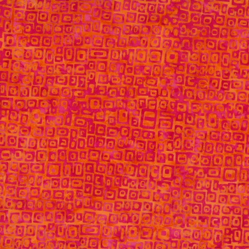 Batik - 1845 Miniature Maze Orange on Pink