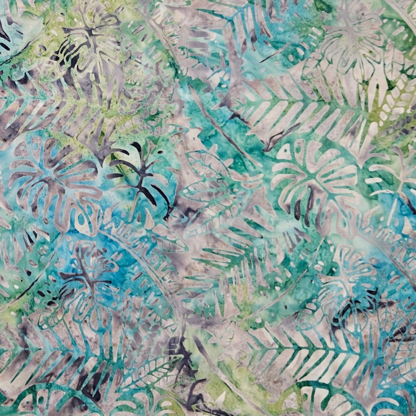 Batik - 1912 Tropical Leaves Blue Green
