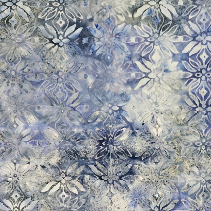 Batik -1970 Geometric Flowers Grey