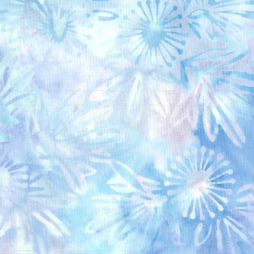 Batik - 2175 Dandelions and Leaves Blue