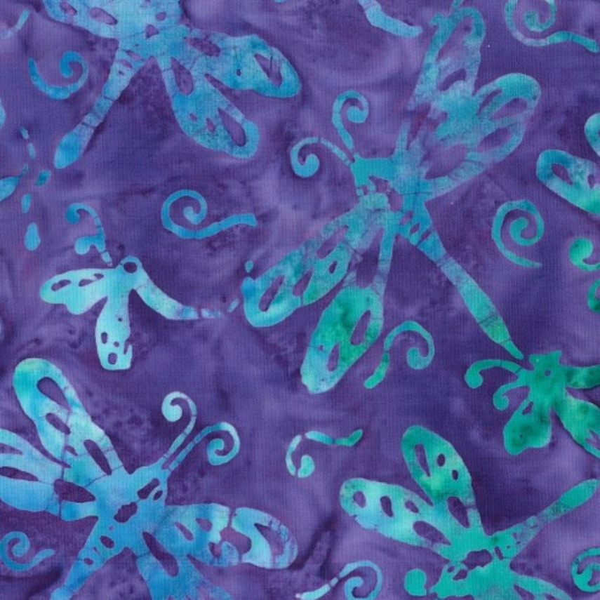 Batik - 2186 Dragonflies on Purple