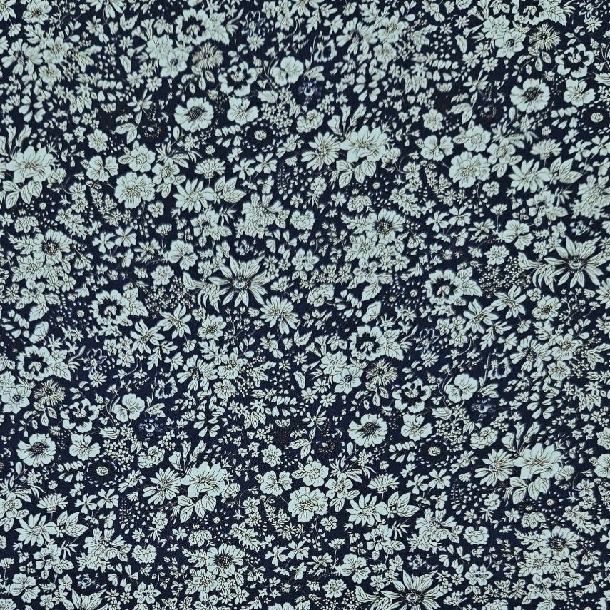 Liberty - Flower Show Midnight Garden Collection - Emily Silhouette Flower G Blue