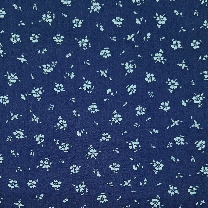 Liberty - Flower Show Midnight Garden Collection - Field Rose B Navy
