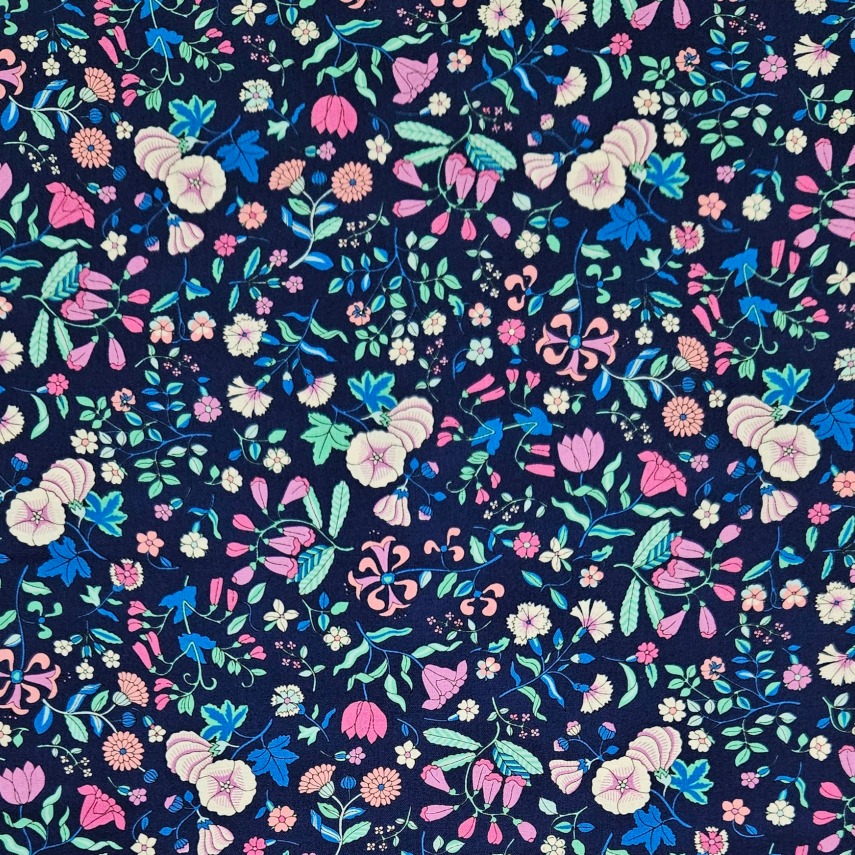 Liberty - Flower Show Midnight Garden Collection - Wildflower Field B Navy