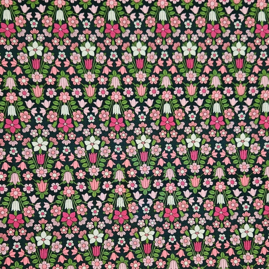 Liberty - Flower Show Midsummer Collection - Hampstead Meadow B Black